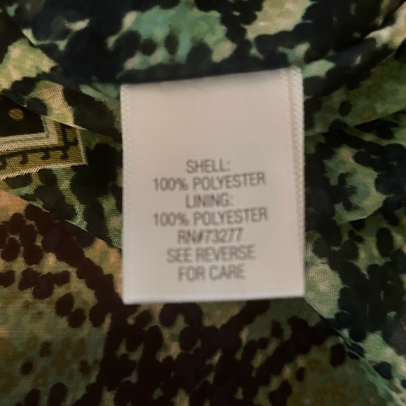 🛍️3 For $10🛍️ Dana Buchman Green Blue Sheer Scarf Top Navy Blue Camisole, L - Picture 7 of 11